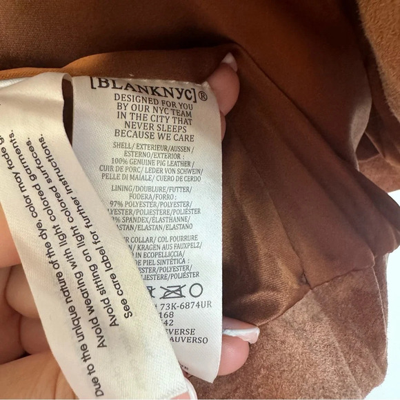 BLANK NYC Faux Fur Collar Leather jacket size: S New With Tags - Picture 7 of 7